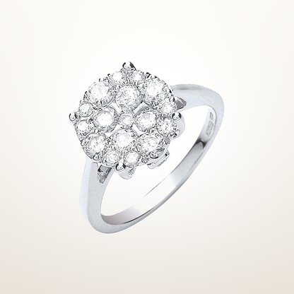 18ct White Gold 1.00ct Cluster Diamond Ring – Imperial Time studio view
