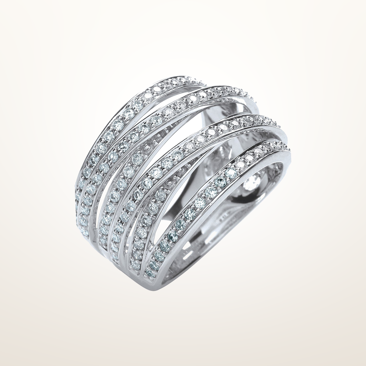 18ct White Gold 1.00ct Diamond Dress Ring – Imperial Time studio view