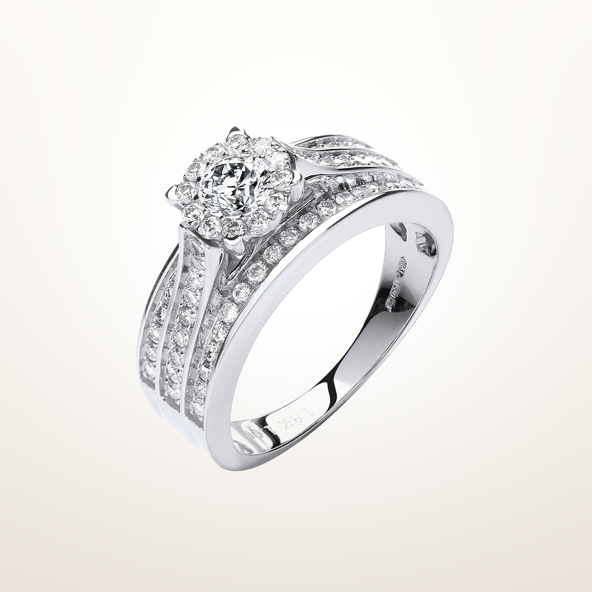 18ct White Gold 1.00ct Diamond Dress Ring – Imperial Time studio view