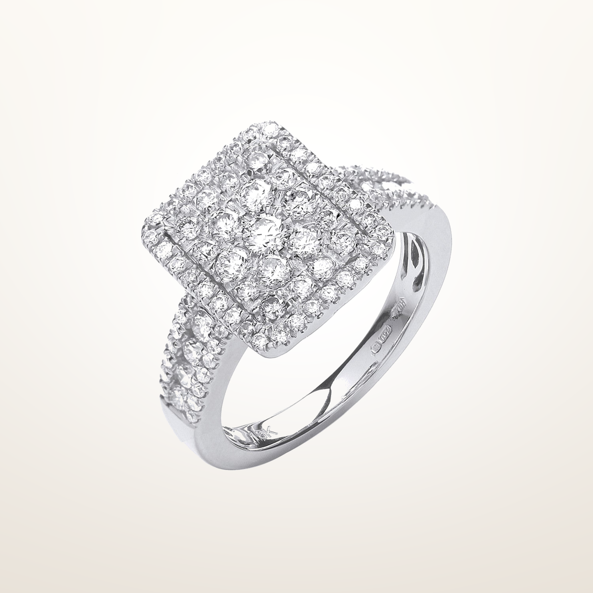 18ct White Gold 1.00ct Diamond Dress Ring – Imperial Time studio view