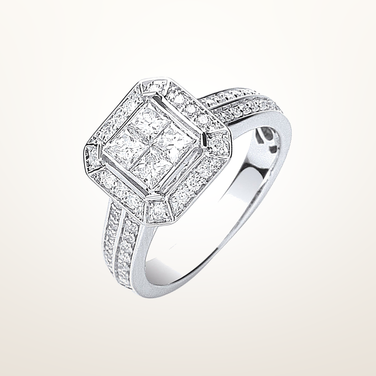 18ct White Gold 1.00ct Diamond Ring – Imperial Time studio view