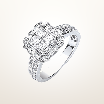 18ct White Gold 1.00ct Diamond Ring – Imperial Time studio view