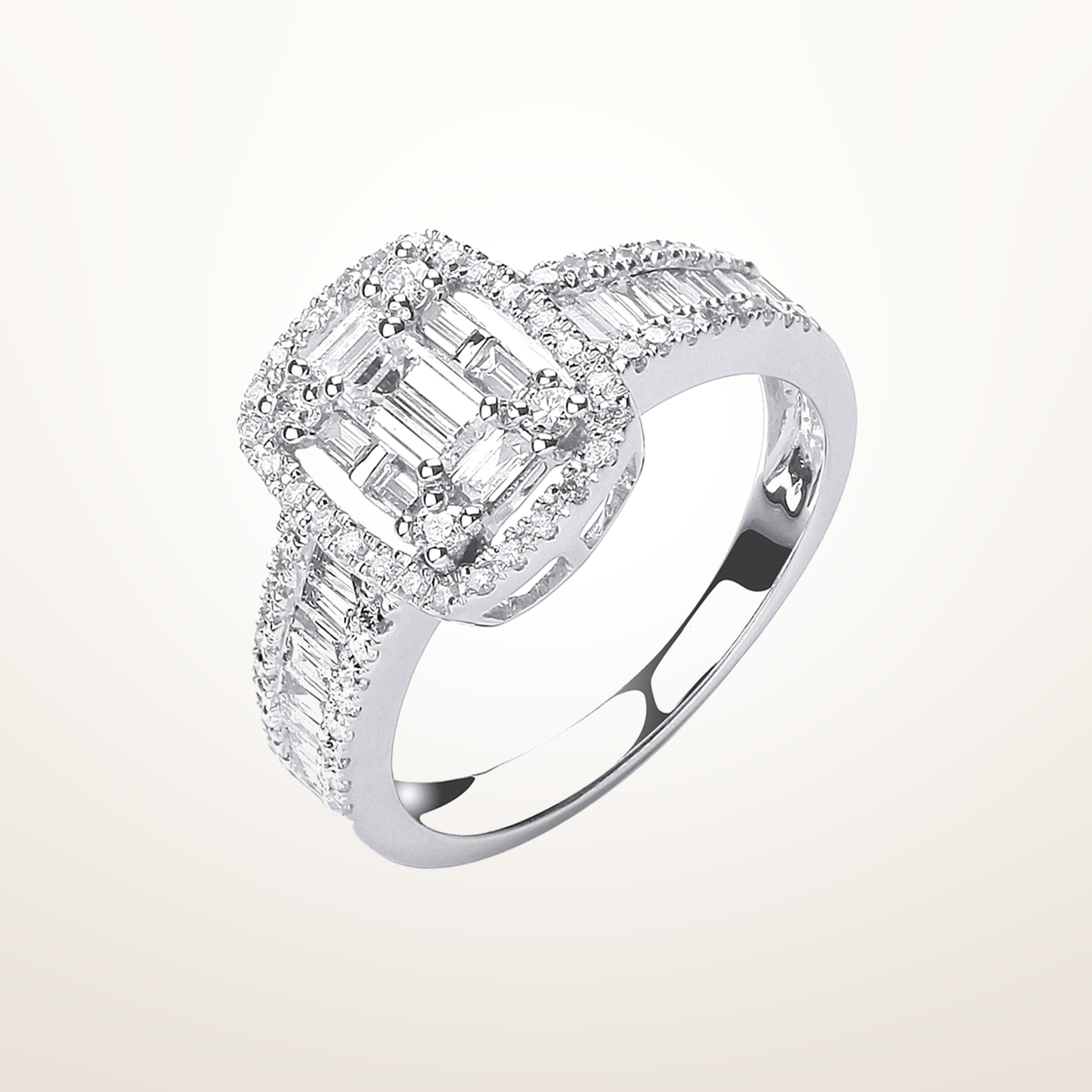 18ct White Gold 1.00ct G-VS Dress Ring – Imperial Time studio view
