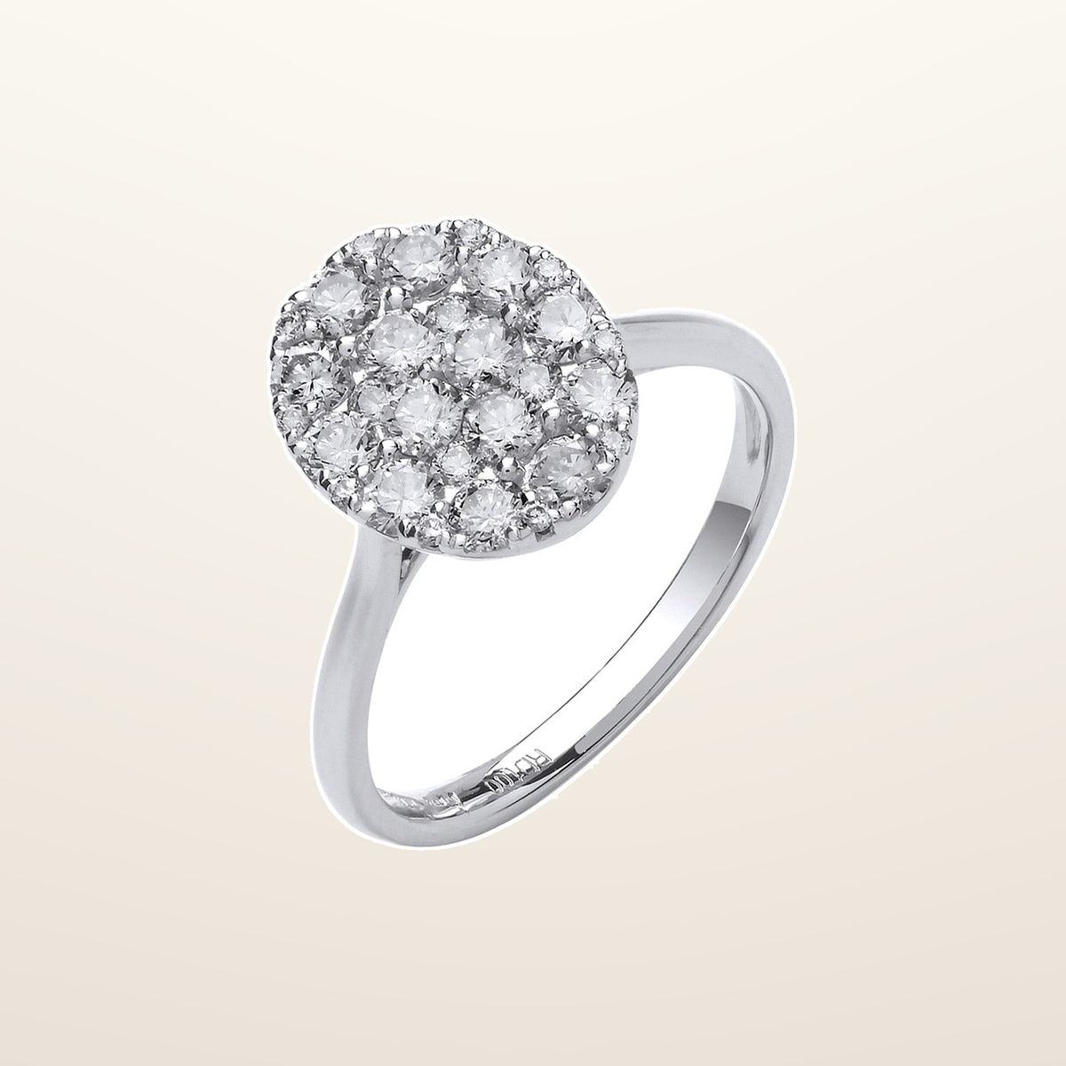 18ct White Gold 1.00ct Oval Dress Ring – Imperial Time studio view