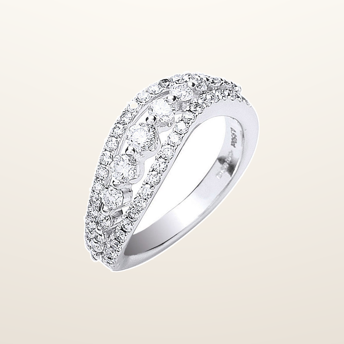 18ct White Gold 1.00ctw Fancy Diamond Ring – Imperial Time studio view