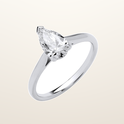 18ct White Gold 1.00ctw Pear Cut LAB GROWN Diamond Ring IGI Certified – Imperial Time studio view