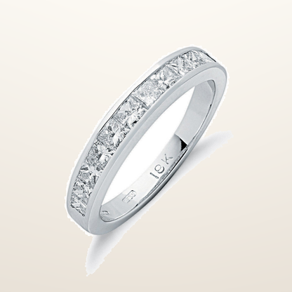 18ct White Gold 1.00ctw Princess Cut Diamond Eternity Ring – Imperial Time studio view