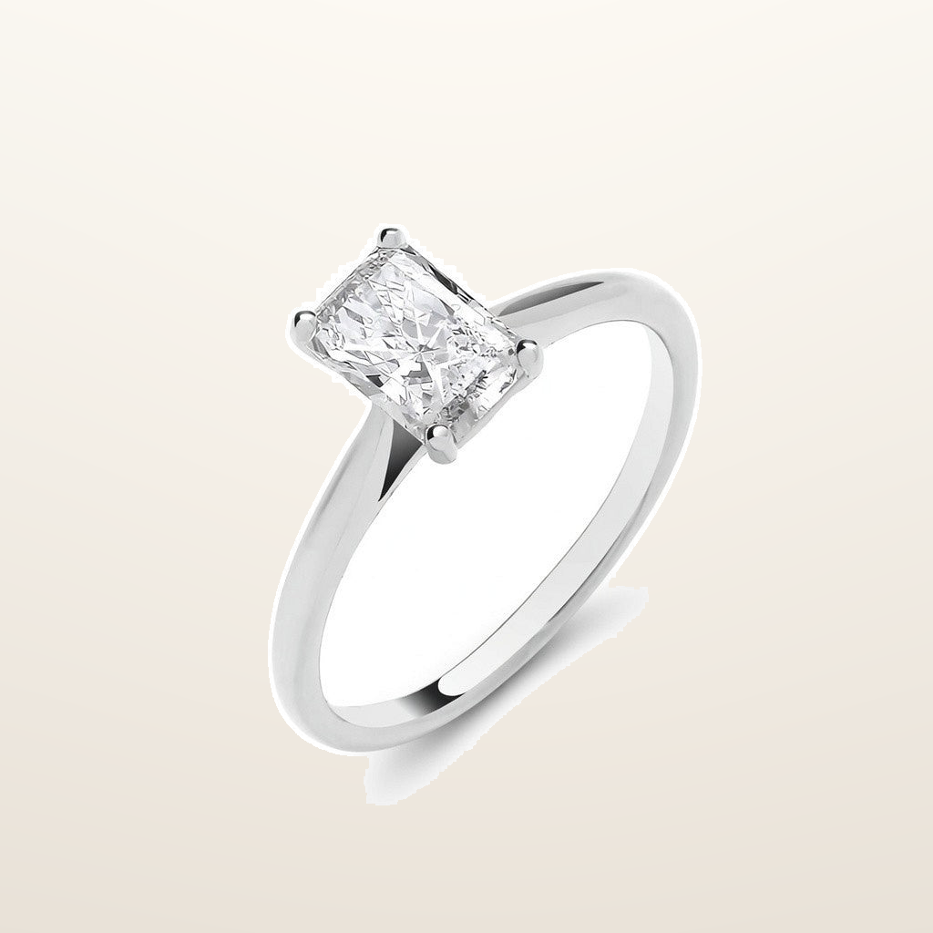18ct White Gold 1.00ctw Radiant LAB GROWN Diamond Ring IGI Certified – Imperial Time studio view