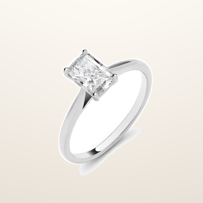 18ct White Gold 1.00ctw Radiant LAB GROWN Diamond Ring IGI Certified – Imperial Time studio view
