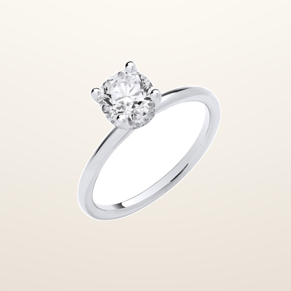 18ct White Gold 1.05ctw Solitaire LAB GROWN Hidden Halo Diamond Ring IGI Certified – Imperial Time studio view