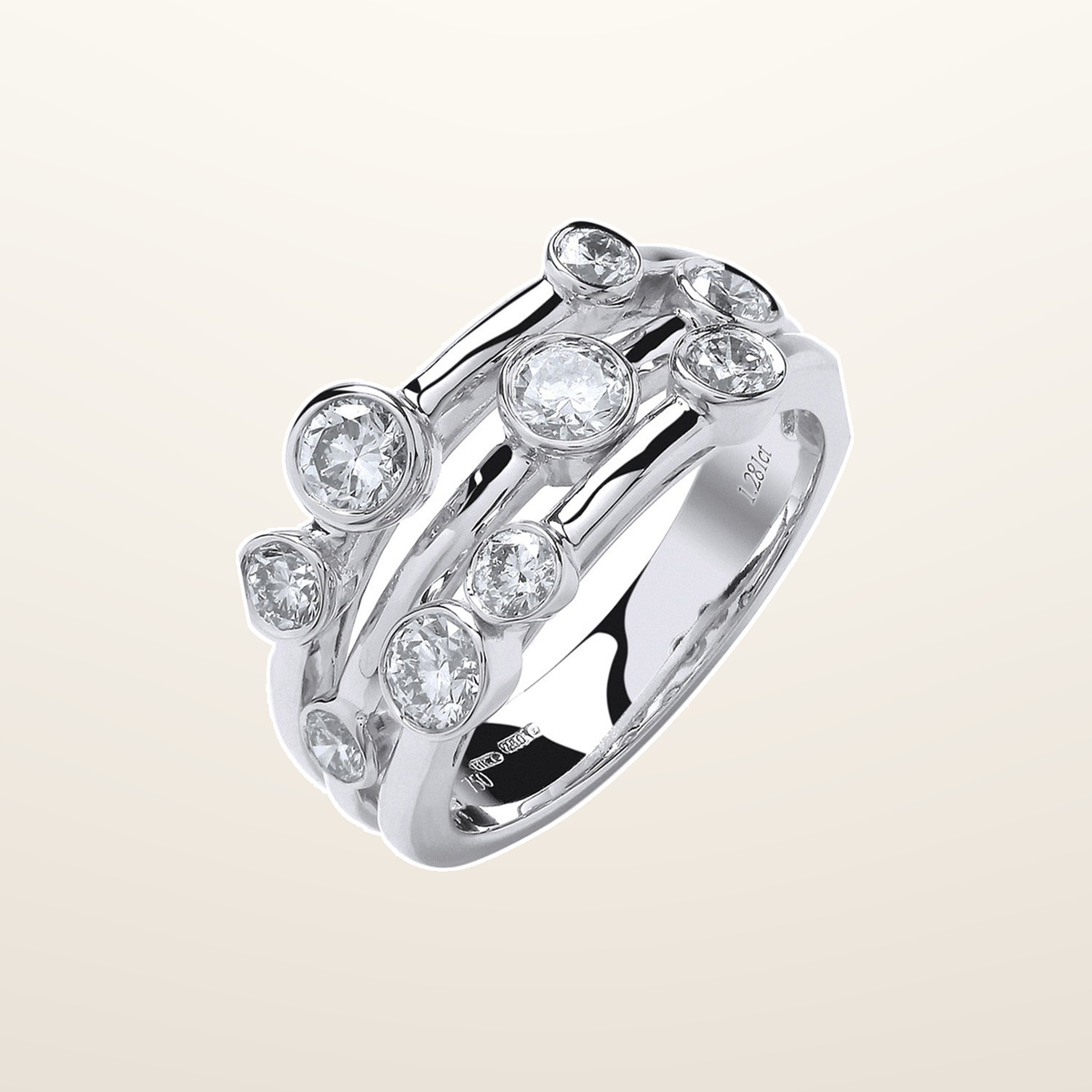 18ct White Gold 1.30ct GH-SI Diamond Dress Ring – Imperial Time studio view