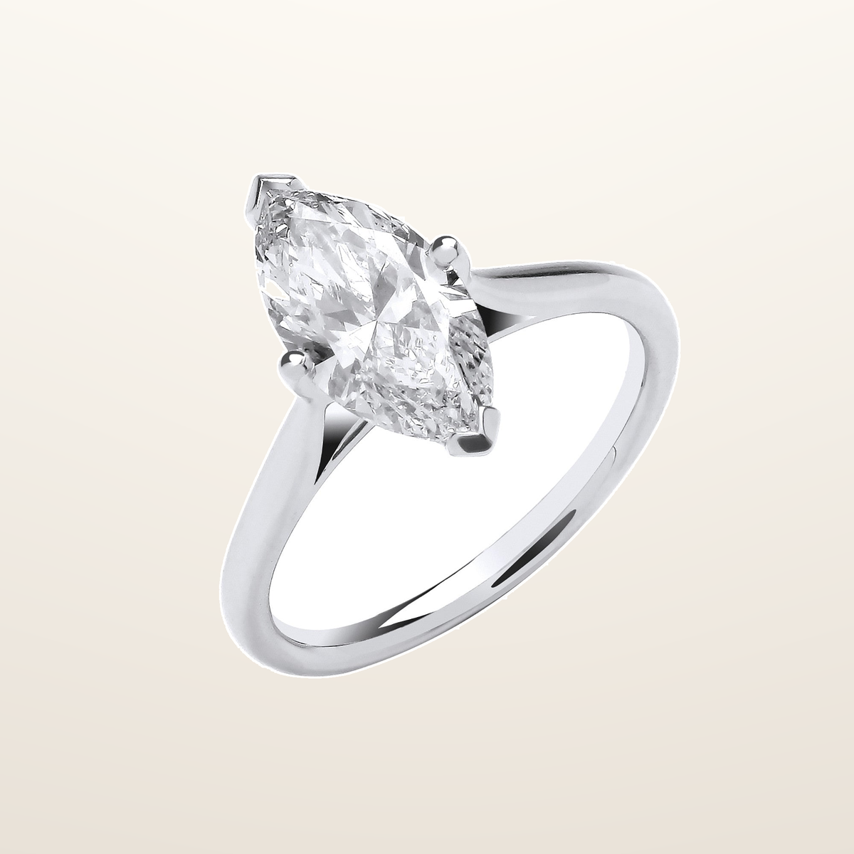 18ct White Gold 2.00ctw Marquise Cut LAB GROWN Diamond Ring IGI Certified – Imperial Time studio view