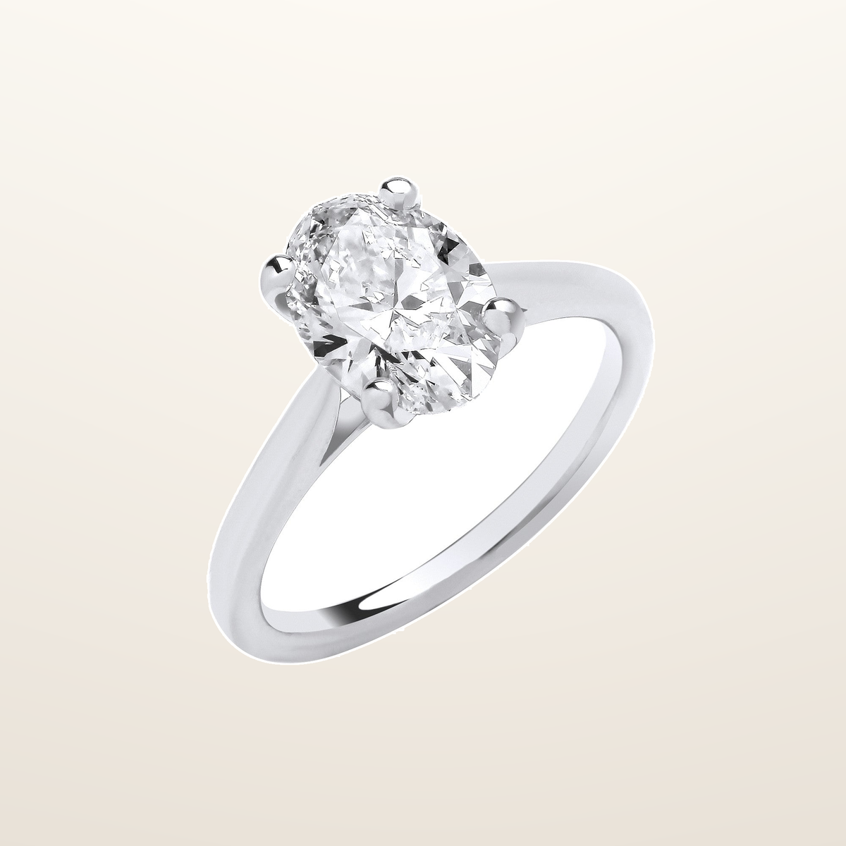 18ct White Gold 2.00ctw Oval Cut LAB GROWN Diamond Ring IGI Certified – Imperial Time studio view