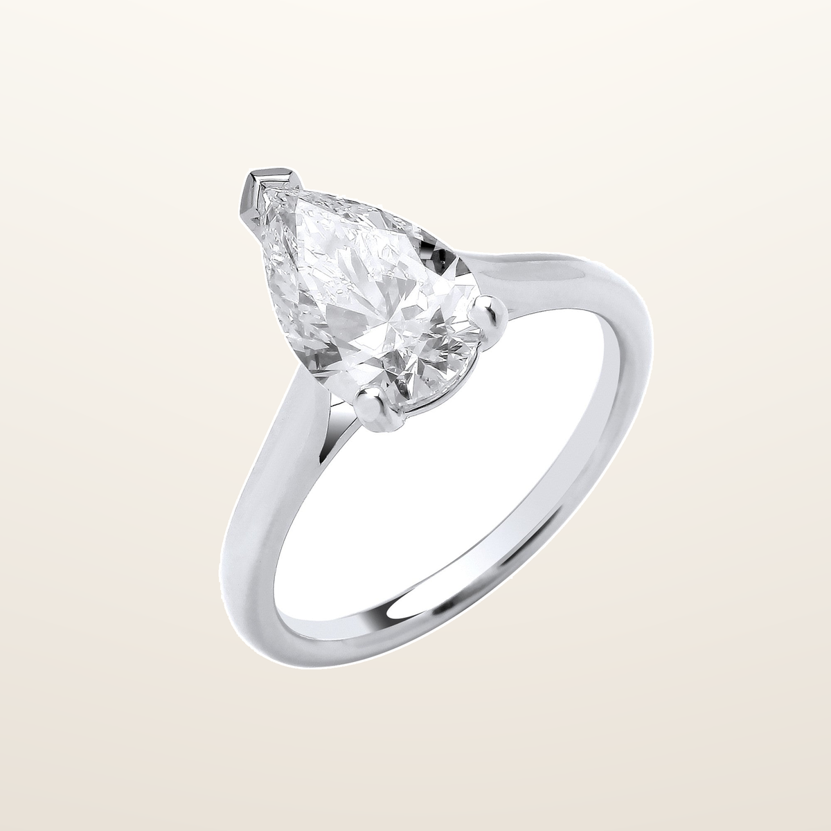 18ct White Gold 2.00ctw Pear Cut LAB GROWN Diamond Ring IGI Certified – Imperial Time studio view
