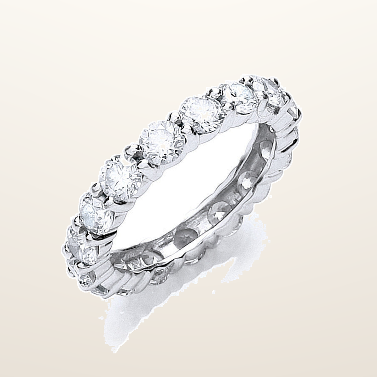 18ct White Gold 3.00ct Full Diamond Eternity Ring – Imperial Time studio view