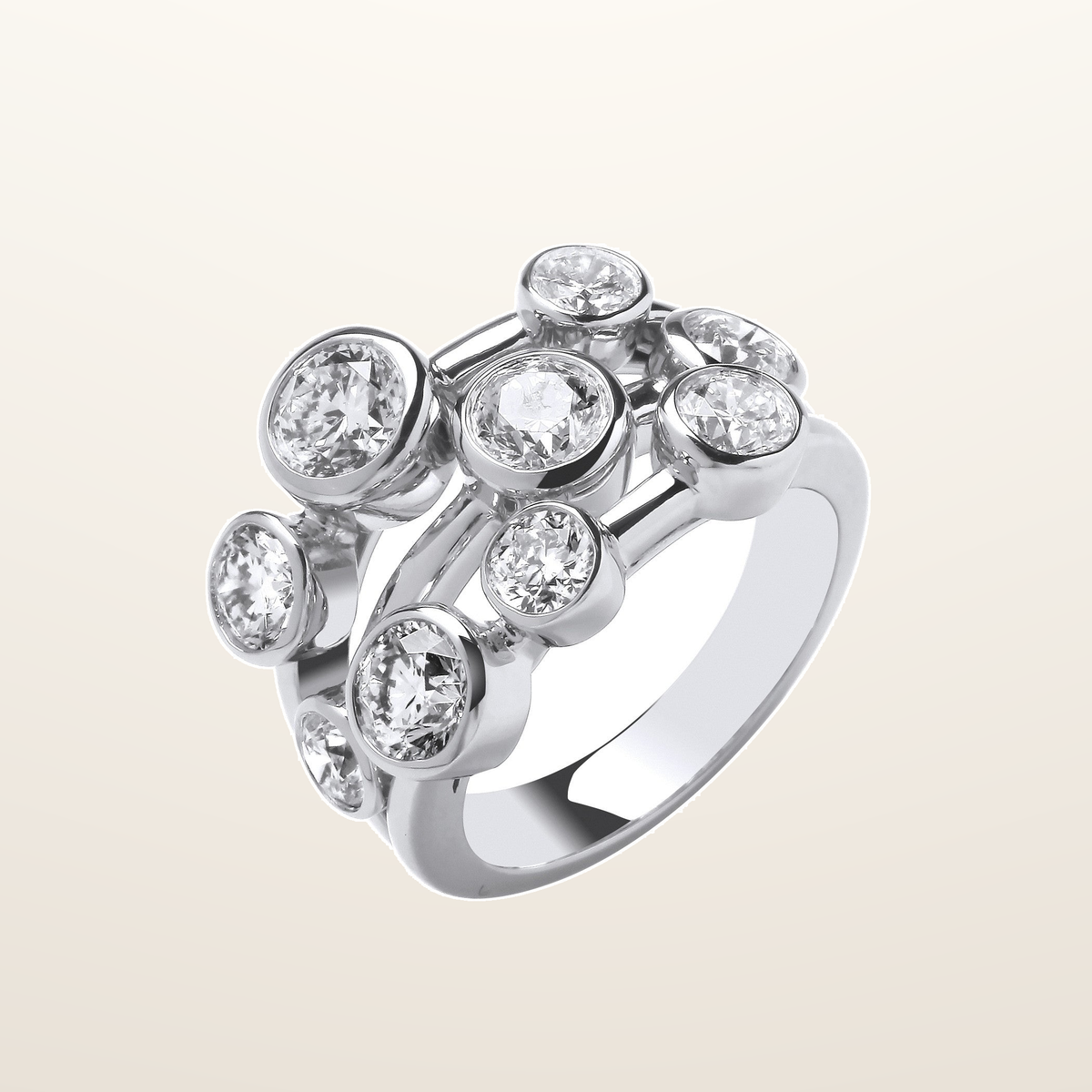 18ct White Gold 3.00ctw GH-SI Diamond Dress Ring – Imperial Time studio view