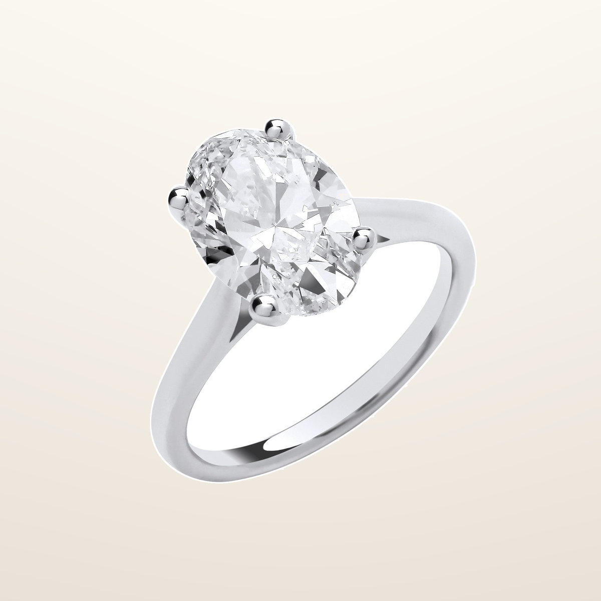 18ct White Gold 3.00ctw Oval Cut LAB GROWN Diamond Ring IGI Certified – Imperial Time studio view