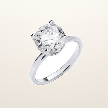 18ct White Gold 3.08ctw Solitaire LAB GROWN Hidden Halo Diamond Ring IGI Certified – Imperial Time studio view