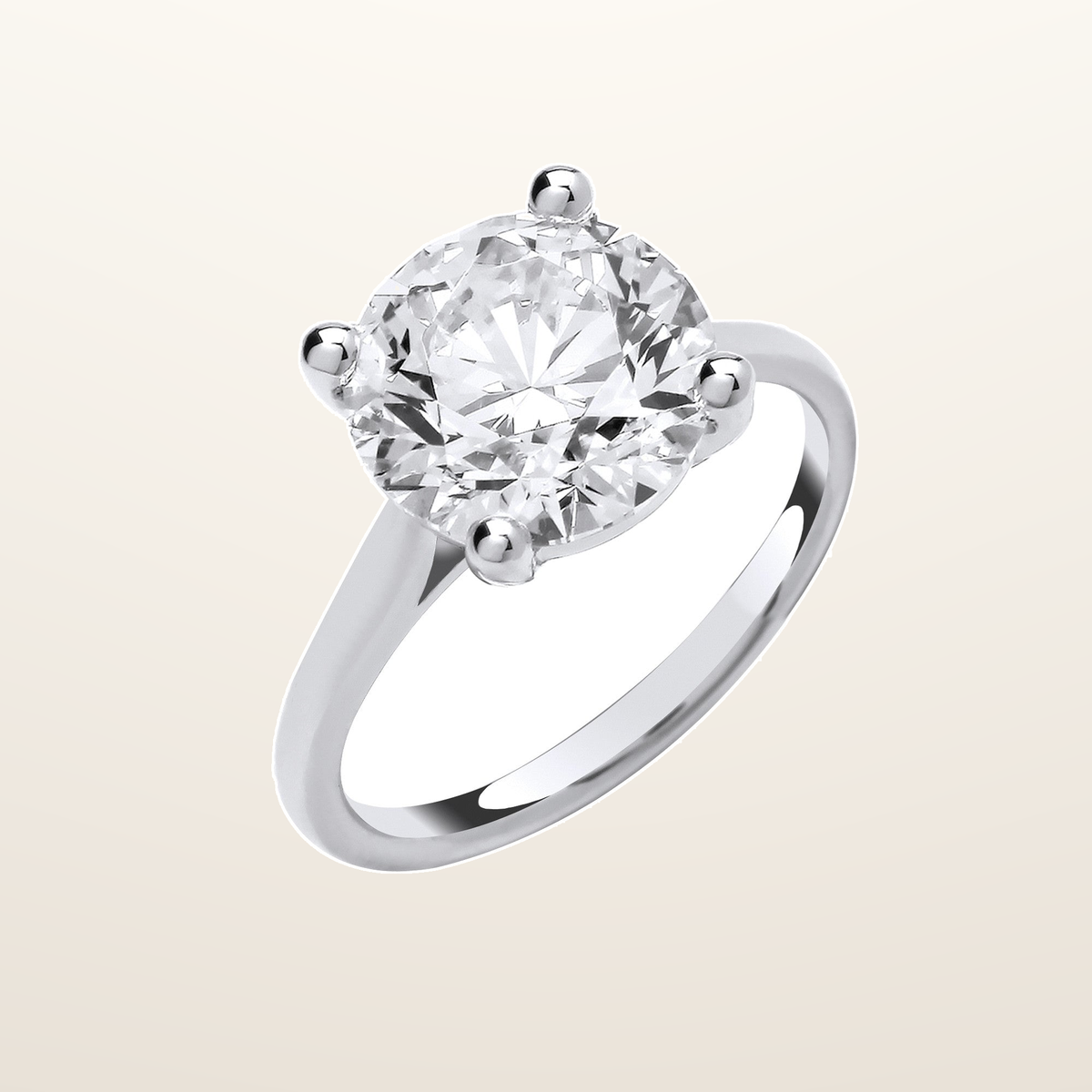 18ct White Gold 4.00ctw Solitaire LAB GROWN Diamond Ring IGI Certified – Imperial Time studio view