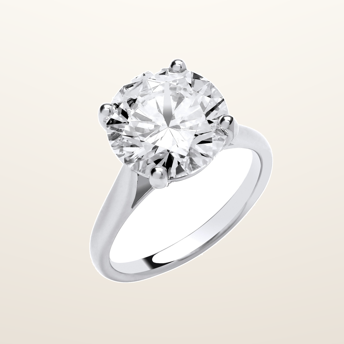 18ct White Gold 5.00ctw Solitaire LAB GROWN Diamond Ring IGI Certified – Imperial Time studio view