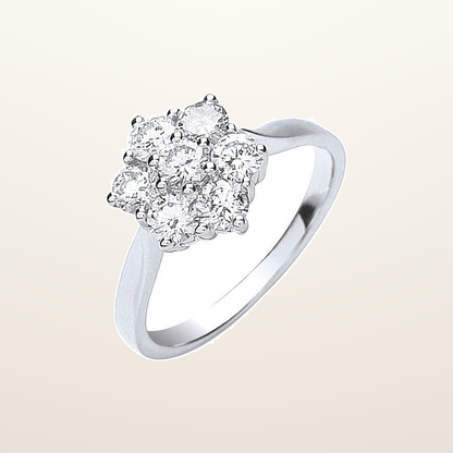 18ct White Gold 7 Stones D.1.00ctw Cluster Diamond Ring – Imperial Time studio view