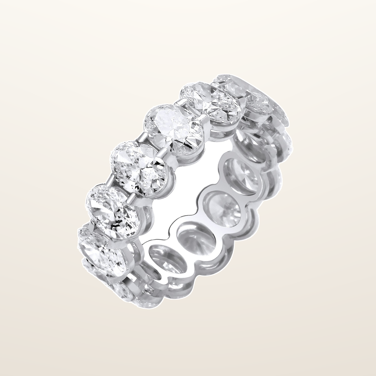 18ct White Gold 7.00ctw Oval Cut Lab Grown Diamond Eternity Ring White GoldI Certified — studio