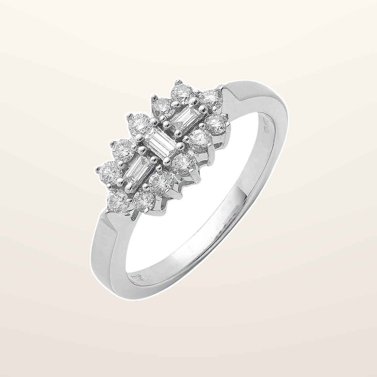 IT_ROLE:studio_clean | 18ct White Gold D.0.50ctw Diamond Boat/Cluster Ring