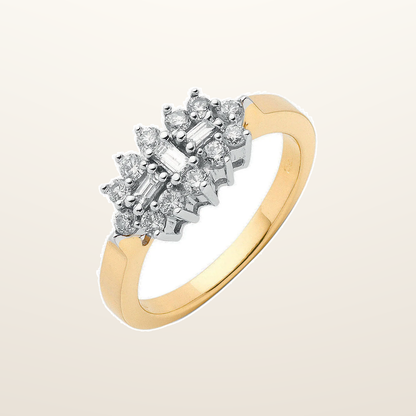 IT_ROLE:studio_clean | 18ct Yellow Gold 0.50ctw Diamond Boat/Cluster Ring