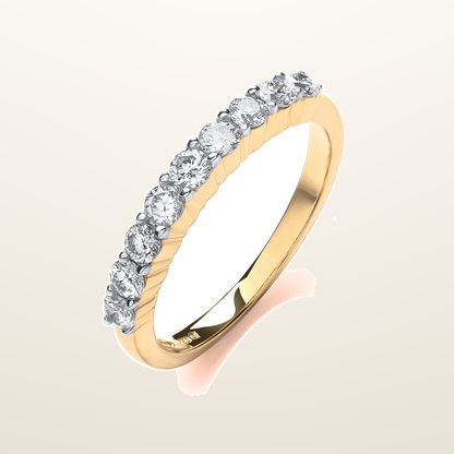 IT_ROLE:studio_clean | 18ct Yellow Gold 0.50ctw Diamond Half Eternity Ring