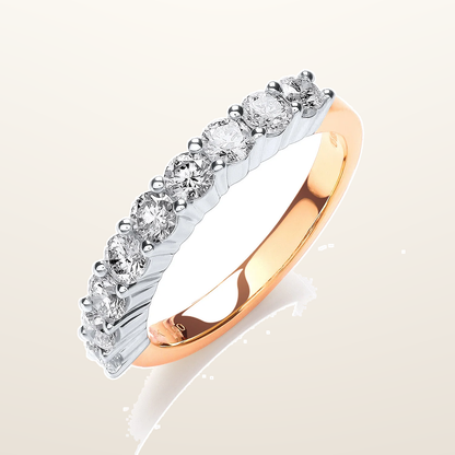 IT_ROLE:studio_clean | 18ct Yellow Gold 1.00ctw Diamond Half Eternity Ring