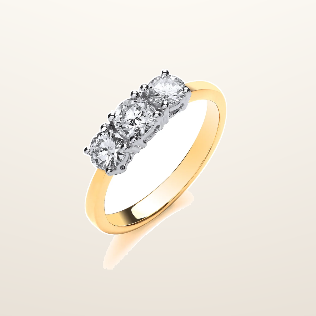 IT_ROLE:studio_clean | 18ct Yellow Gold 1.00ctw Diamond Trilogy Ring