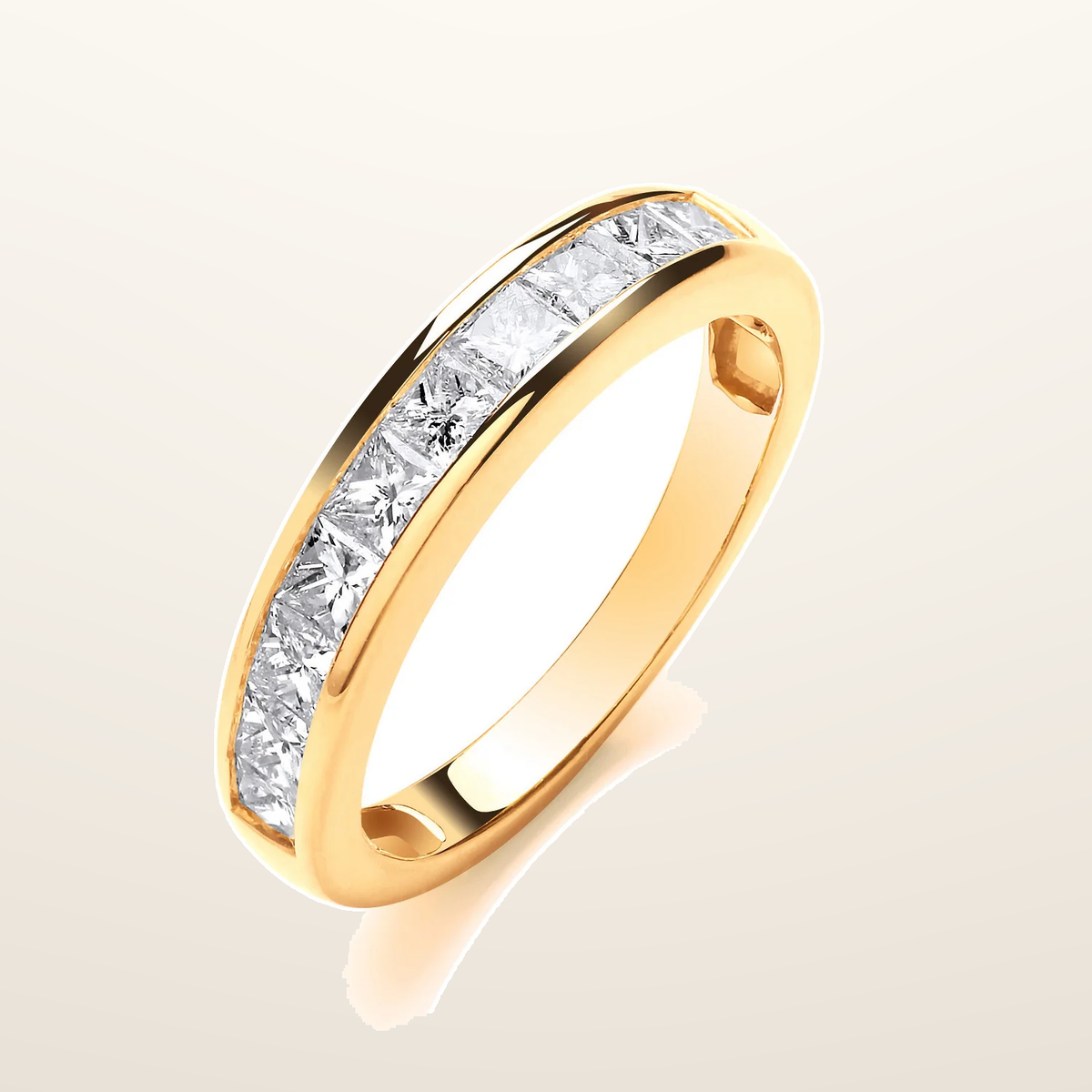 IT_ROLE:studio_clean | 18ct Yellow Gold 1.00ctw Princess Cut Diamond Eternity Ring