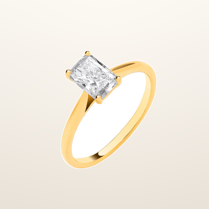 IT_ROLE:studio_clean | 18ct Yellow Gold 1.00ctw Radiant LAB GROWN Diamond Ring IGI Certified