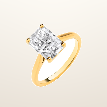IT_ROLE:studio_clean | 18ct Yellow Gold 3.00ctw Radiant Cut LAB GROWN Diamond Ring IGI Certified