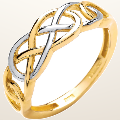 IT_ROLE:studio_clean | 2 Colour Yellow/White Celtic Ring