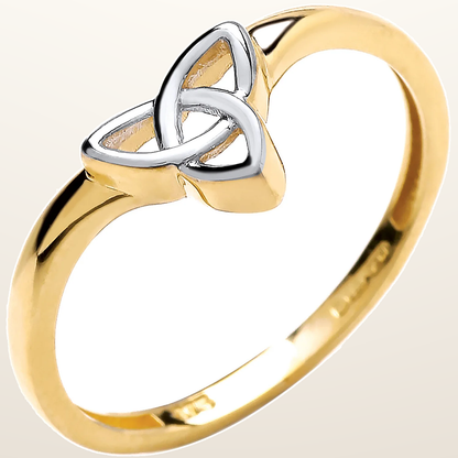 IT_ROLE:studio_clean | 2 Colour Yellow/White Wishbone Style Celtic Ring