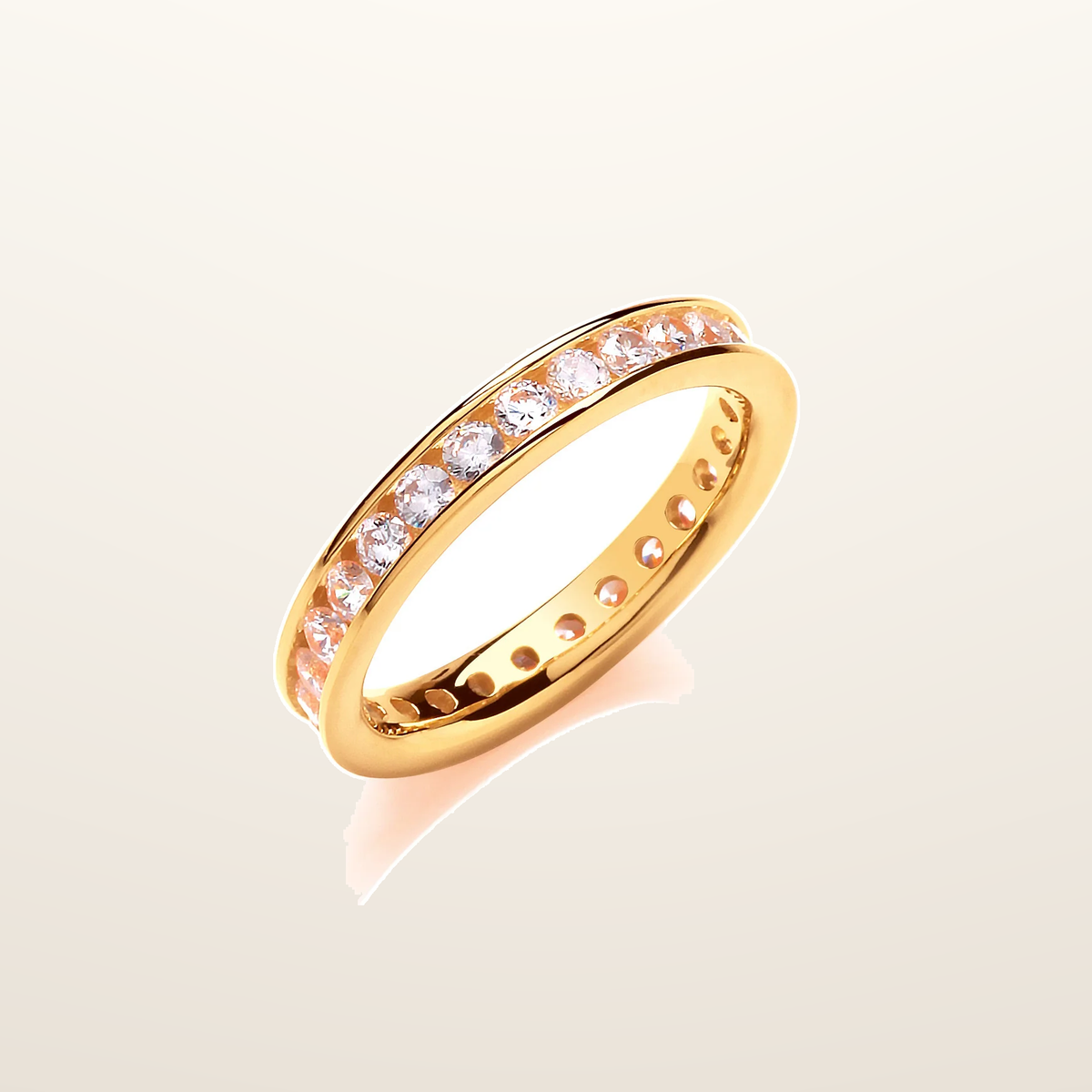 IT_ROLE:studio_clean | 3mm Full ET Rd/Bril. Cubic Zirconia Yellow Gold Plated Silver Ring