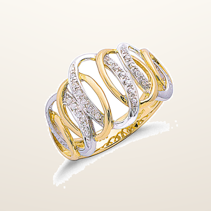 IT_ROLE:studio_clean | 9ct Two Colour Gold 0.10ctw Diamond Ring