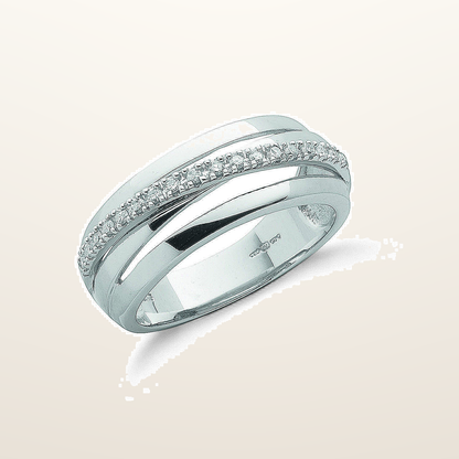 IT_ROLE:studio_clean | 9ct White Gold 0.12ct Diamond Crossover Ring