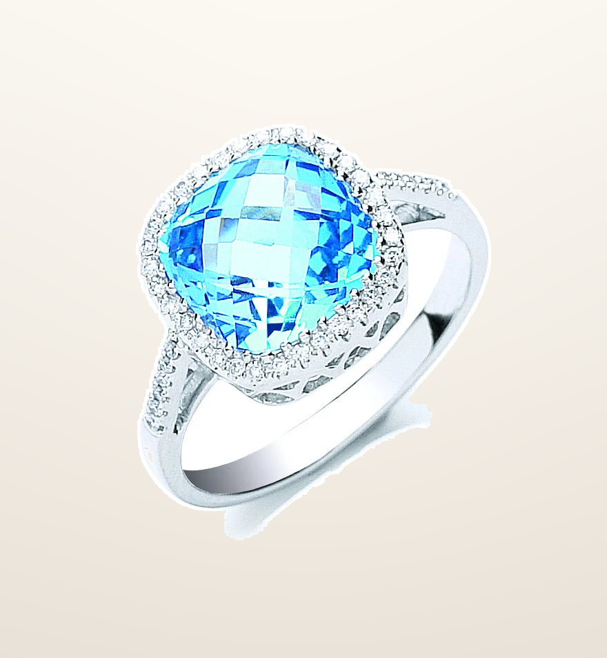 IT_ROLE:studio_clean | 9ct White Gold 0.15ct Diamond & 2.50ct Blue Topaz Ring