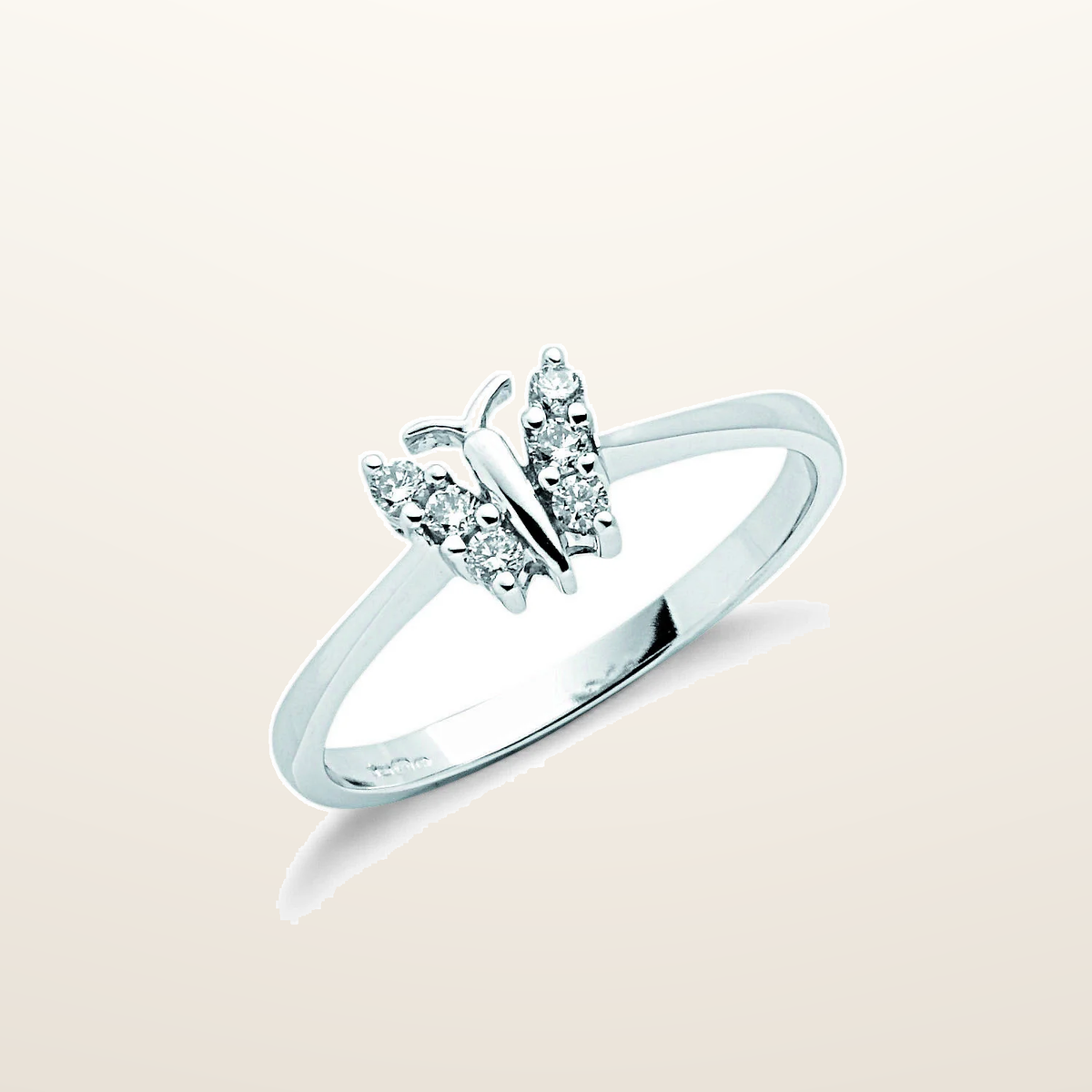 IT_ROLE:studio_clean | 9ct White Gold 0.15ct Diamond Butterfly Ring