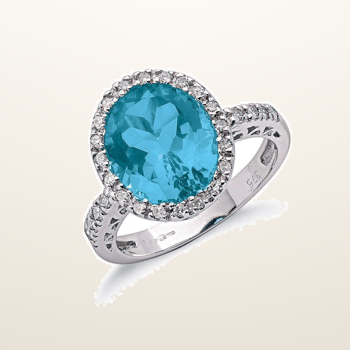 IT_ROLE:studio_clean | 9ct White Gold 0.24ct Diamond & 5.18ct Blue Topaz Ring
