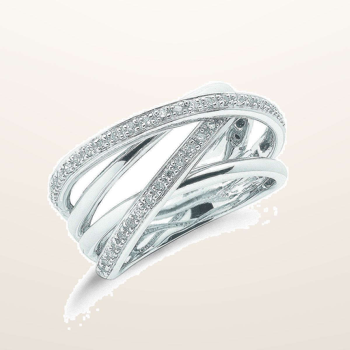 IT_ROLE:studio_clean | 9ct White Gold 0.25ct Diamond Crossover Ring