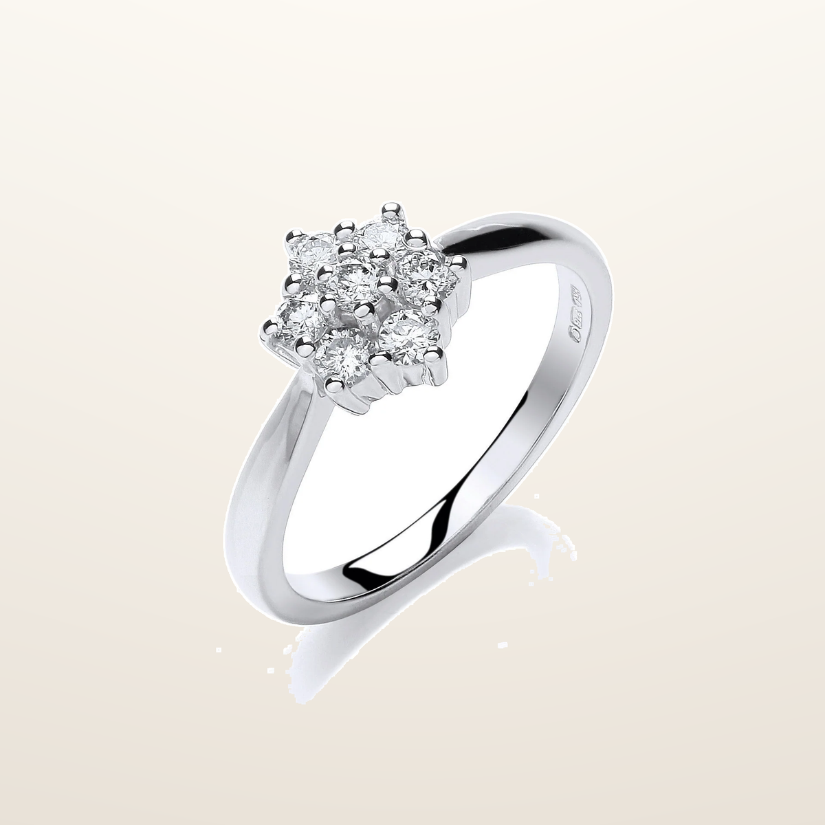IT_ROLE:studio_clean | 9ct White Gold 0.33ct Diamond 7St Cluster Ring
