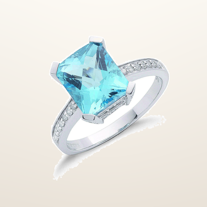 IT_ROLE:studio_clean | 9ct White Gold 0.42ct Diamond & 4.40ct Blue Topaz Ring