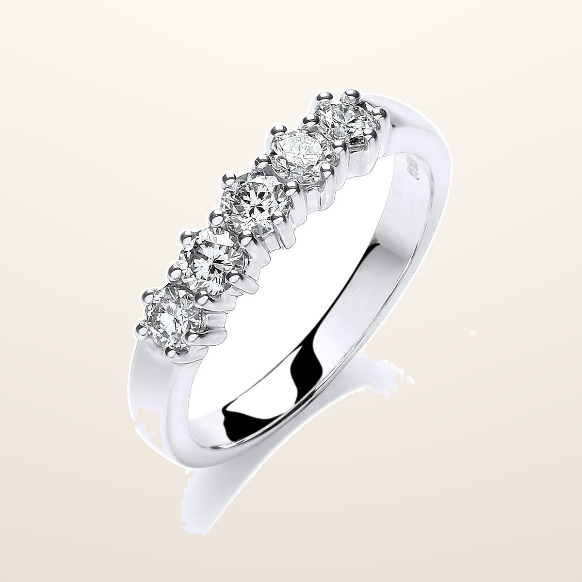 IT_ROLE:studio_clean | 9ct White Gold 0.50ct 5 Stone Diamond Eternity Ring