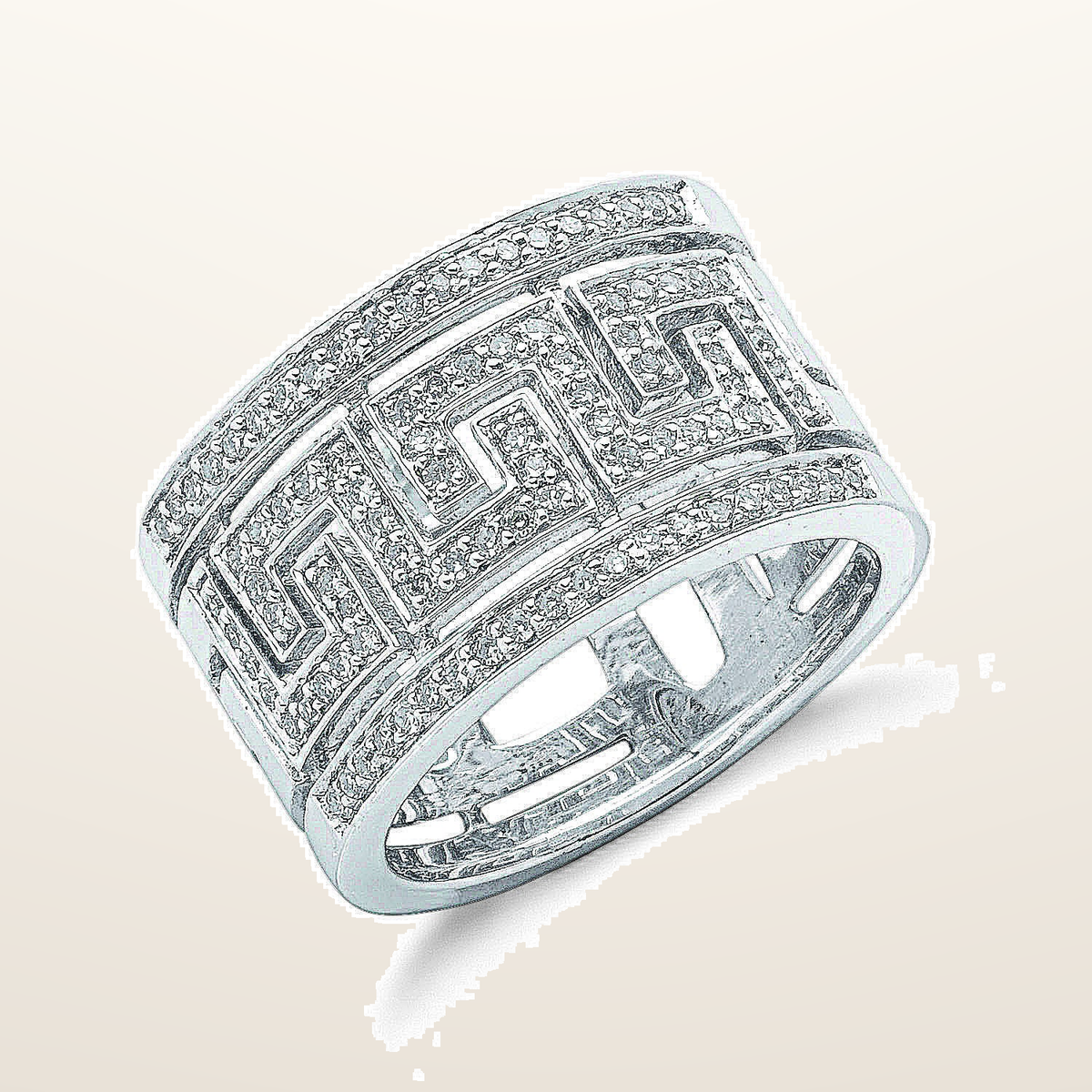 IT_ROLE:studio_clean | 9ct White Gold 0.50ct Diamond Greek Key Ring