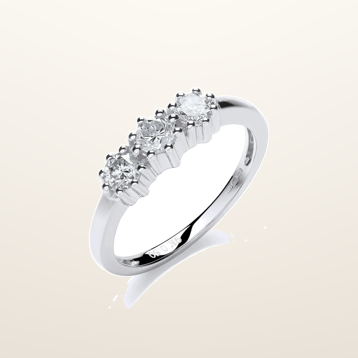 IT_ROLE:studio_clean | 9ct White Gold 0.50ct Diamond Trilogy Ring