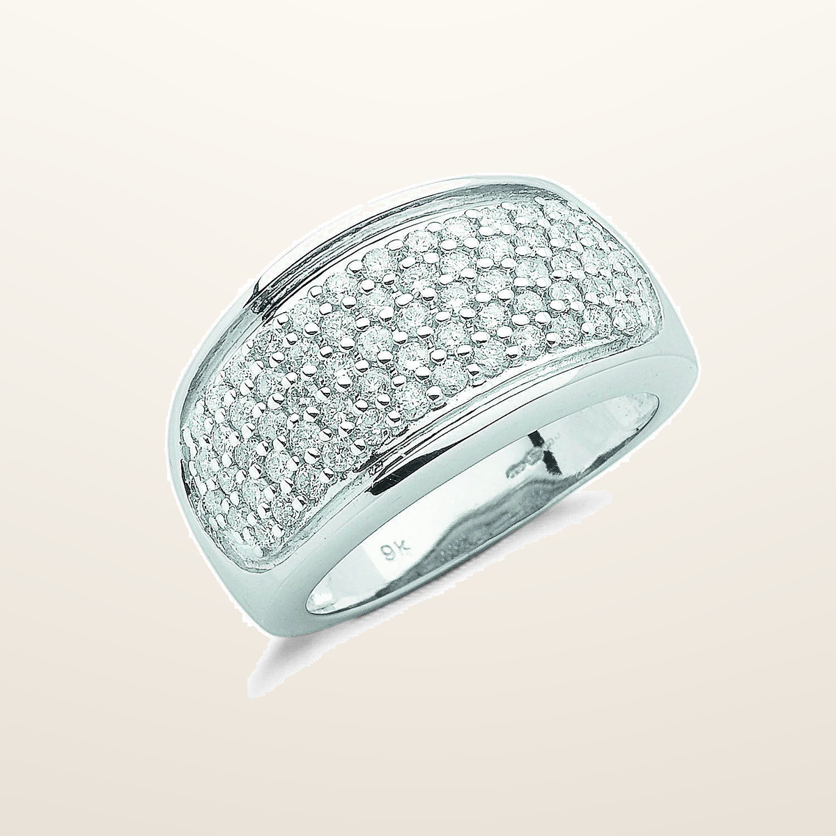IT_ROLE:studio_clean | 9ct White Gold 1.00ct Diamond Bombay Ring