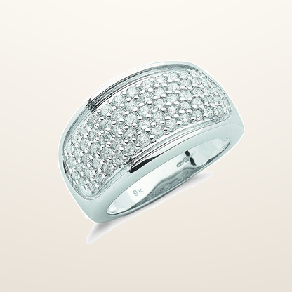 IT_ROLE:studio_clean | 9ct White Gold 1.00ct Diamond Bombay Ring